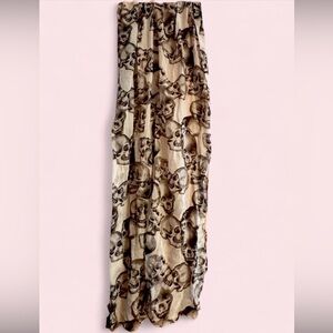 H&M Skull Print Scarf in Brown and Cream